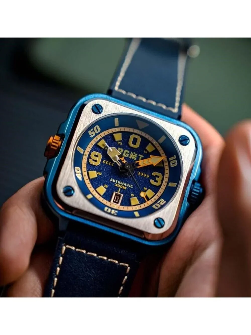 NWT Rgmt Pershing Automatic Blue Dial Men's Watch